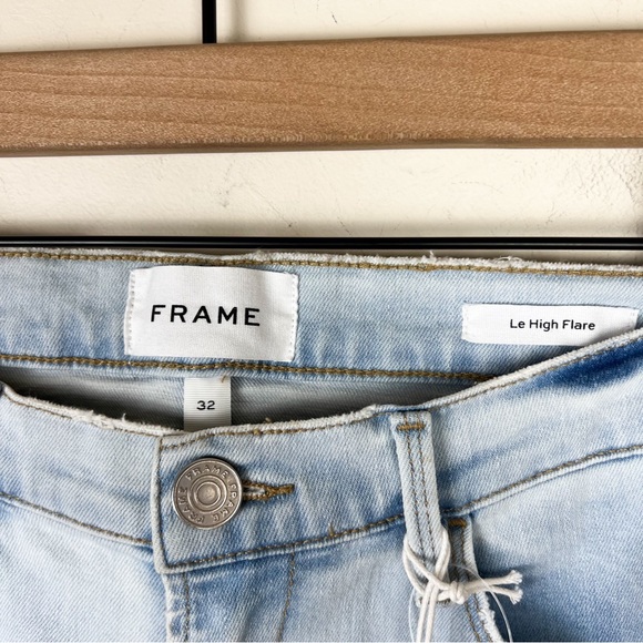 FRAME Denim Le High Flare Jeans in Atwood Light Wash Blue - Picture 7 of 16